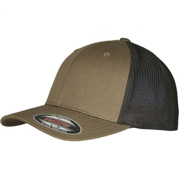 Flexfit Recycled Mesh Trucker Stretch Cap - olive