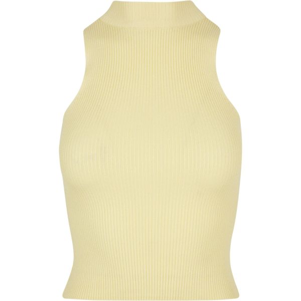 Urban Classics Ladies - Short Rib Knit Turtleneck Tank Top