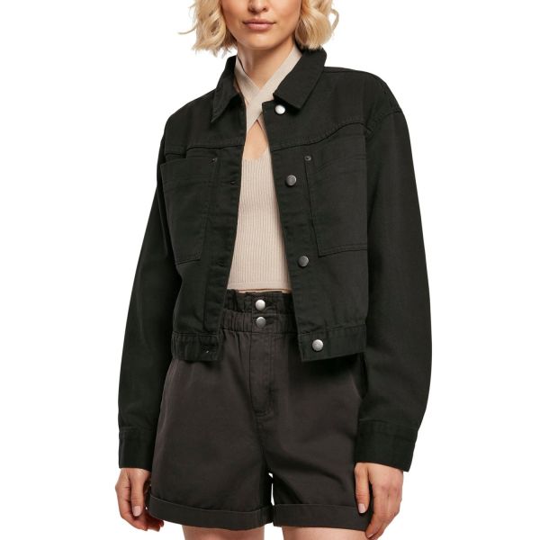 Urban Classics Ladies - Short Boxy Denim Jacket black