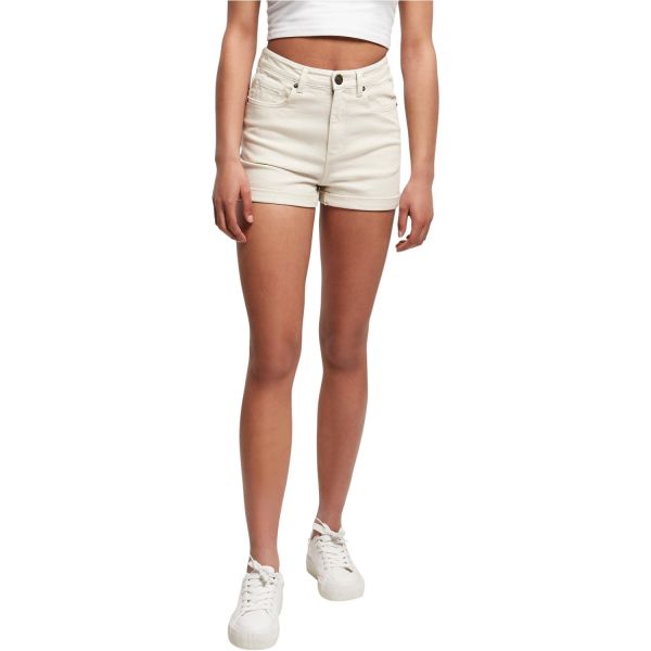Urban Classics Ladies - Denim 5- Pocket Shorts whitesand