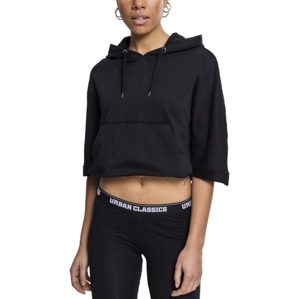 Urban Classics Ladies - CROPPED Poncho mit Kapuze bauchfrei