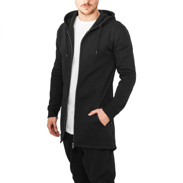 Urban Classics - LONG PARKA Zip Sweat à capuche noir