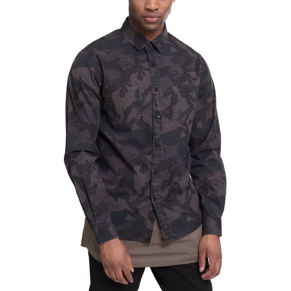 Urban Classics - Kent-Kragen Hemd camouflage