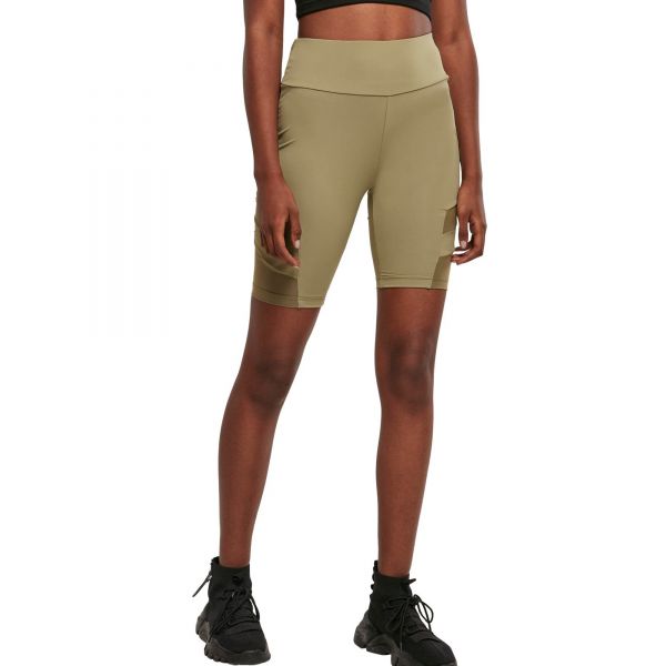 Urban Classics Ladies - CYCLE Tech Mesh Shorts khaki