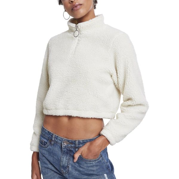 Urban Classics Ladies - Short Sherpa Troyer off white