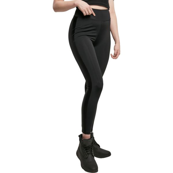 Urban Classics Ladies - Highwaist Shiny Stripe Leggings