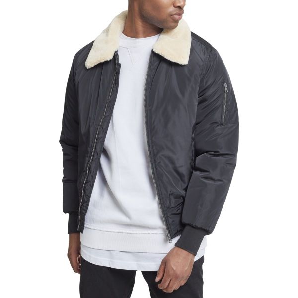 Urban Classics - PILOT BOMBER Flieger Fellimitat Jacke
