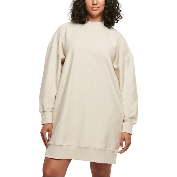 Urban Classics Ladies - Oversized Rib Crewneck Dress beige