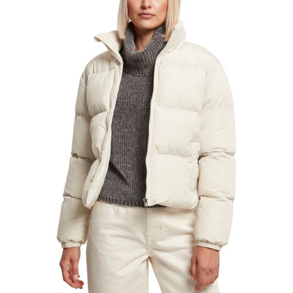 Urban Classics Ladies - Short Puffer Winterjacket whitesand
