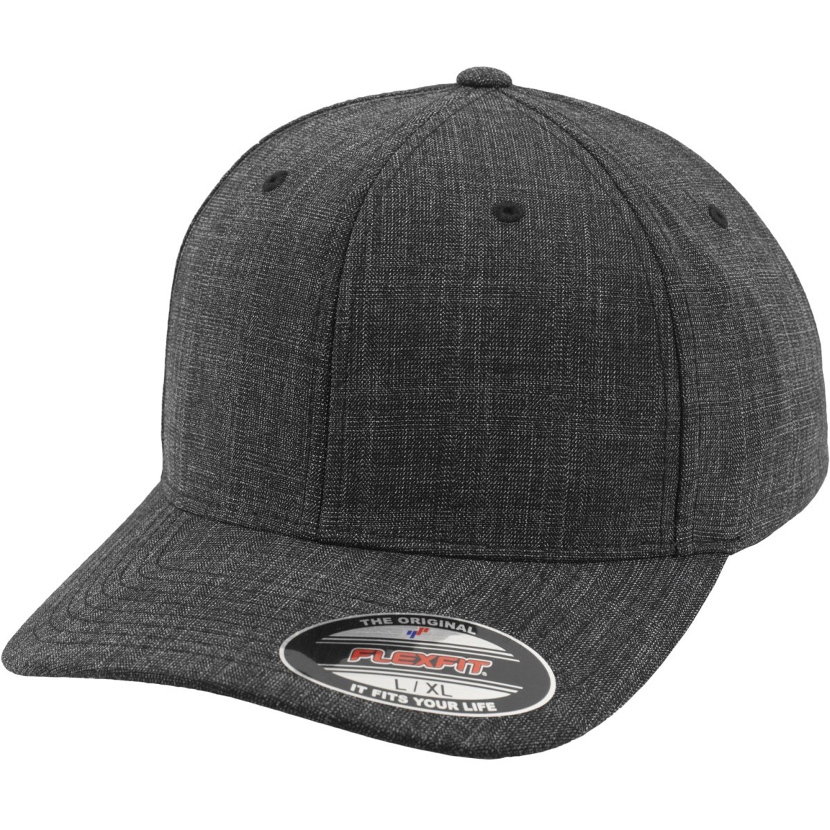 Flexfit Melange Stretchable Baseball Cap - Sporty Gray Mottled Design - View #12