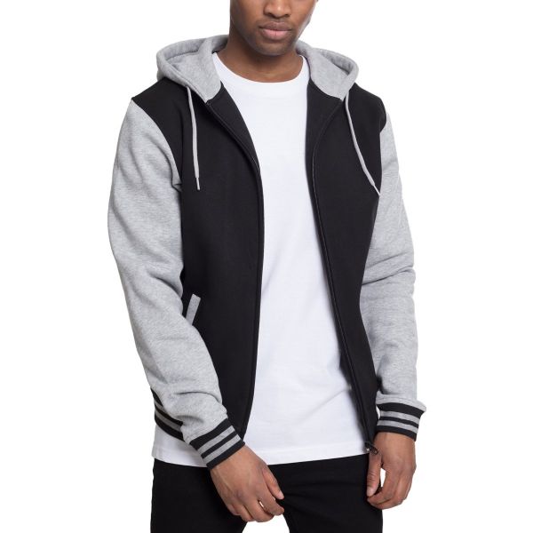 Urban Classics - 2-TONE Zip Sweat à capuche noir / gris