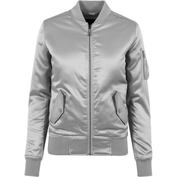 Urban Classics Ladies - SATIN BOMBER Jacket silver