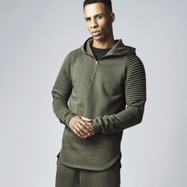 Urban Classics - PLEAT TERRY Hoody olive