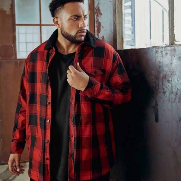 Urban Classics - SHERPA Lined Flanell Holzfäller Jacke
