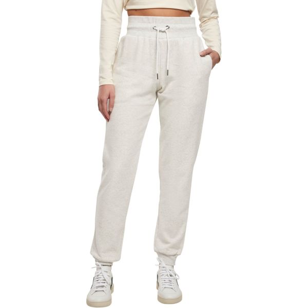 Urban Classics Ladies - Melange High Waist Sweatpants papaya