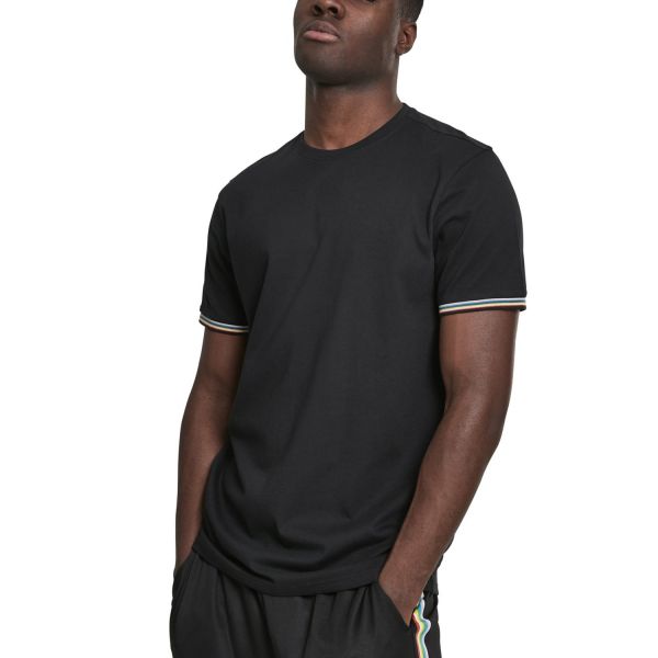 Urban Classics - RIB RINGER Shirt blanc / multi
