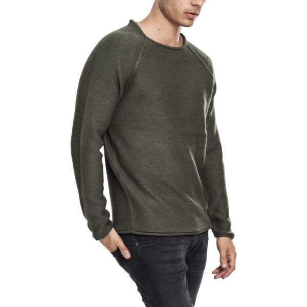 Urban Classics - RAGLAN WIDENECK Crewneck olive