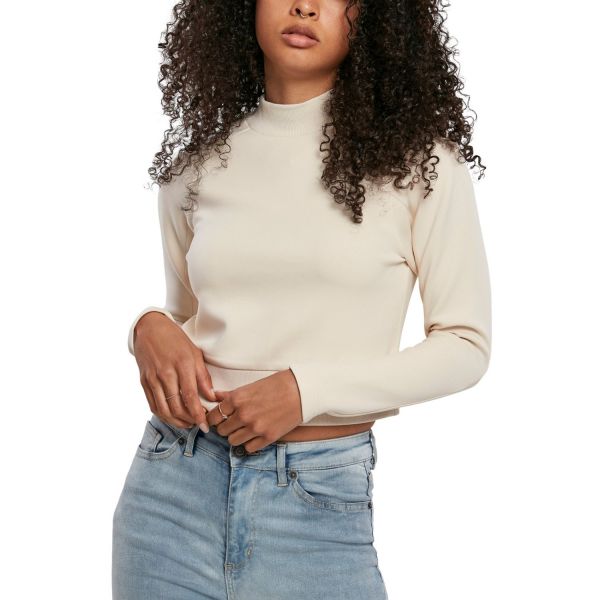 Urban Classics Ladies - Interlock Short Turtleneck Pullover