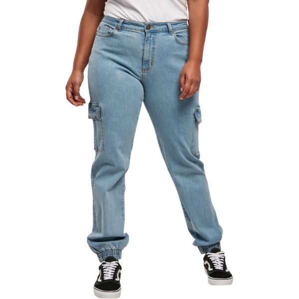 Urban Classics Ladies - Organic Stretch Denim Cargo Jeans