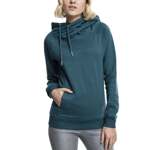 Urban Classics Ladies - RAGLAN HIGH NECK Fleece Hoody