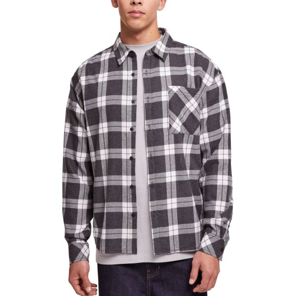 Urban Classics - Boxy Oversized Grey Check Shirt