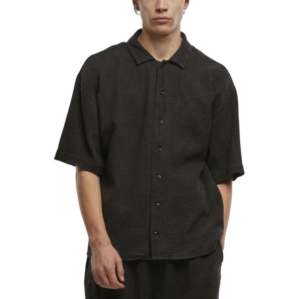 Urban Classics - Acid Washed Musselin Shirt black