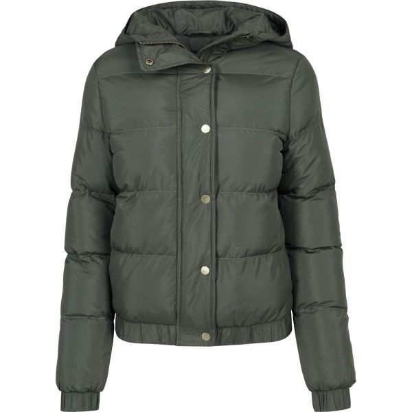 Urban Classics Femme - Hooded Puffer Veste d'hiver salvia