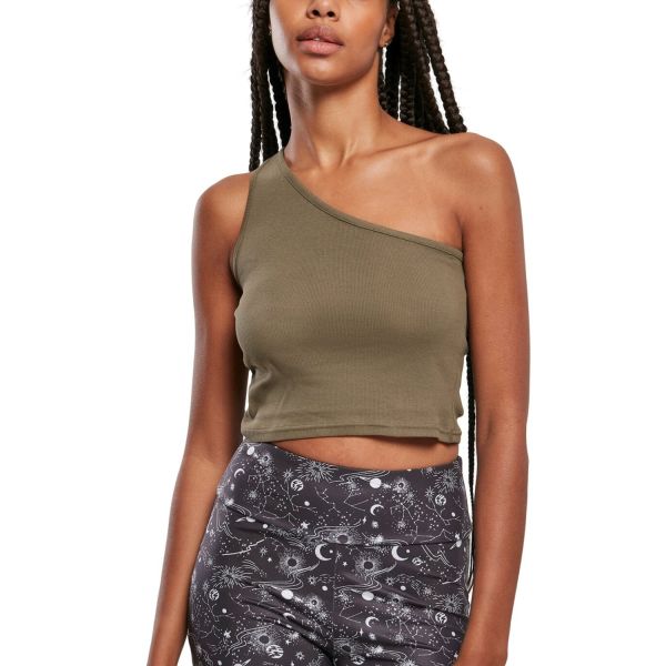 Urban Classics Ladies - Cropped Asymmetric Stretch Top