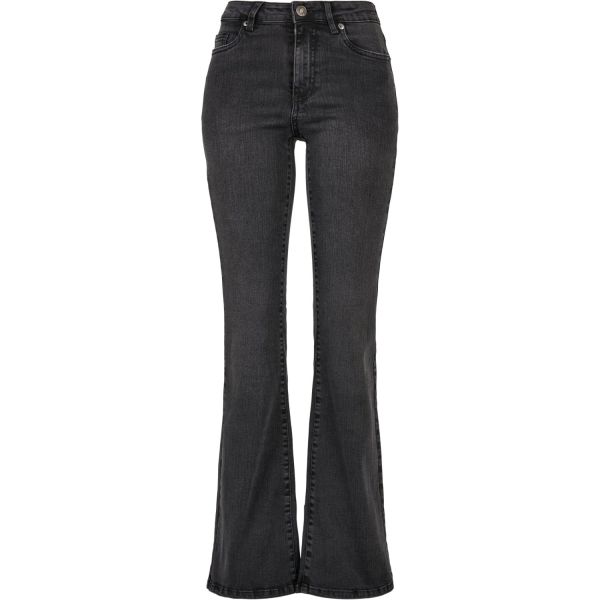 Urban Classics Ladies - High Waist Flared Denim Jeans blue