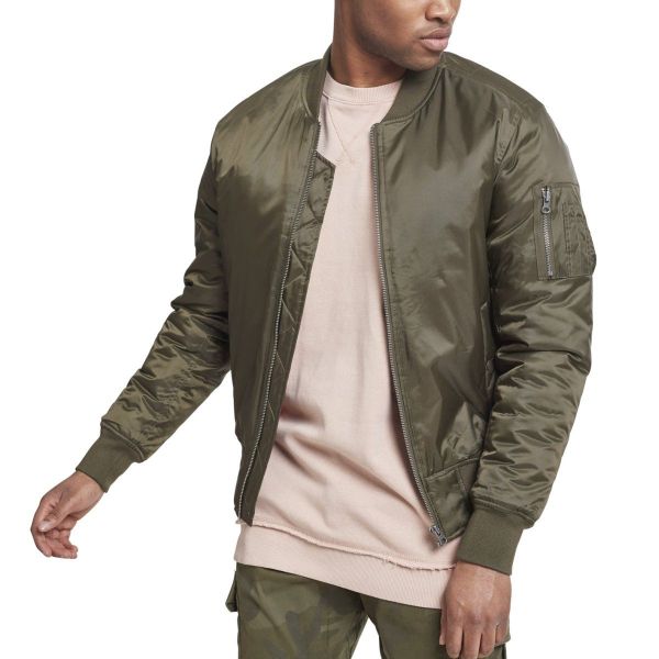 Urban Classics - SHINY BOMBER Jacket olive