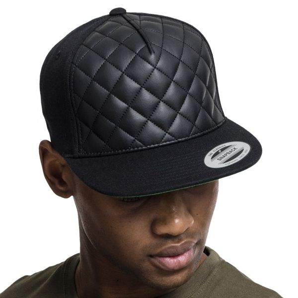 Flexfit Diamond Quilted Snapback Cap - noir