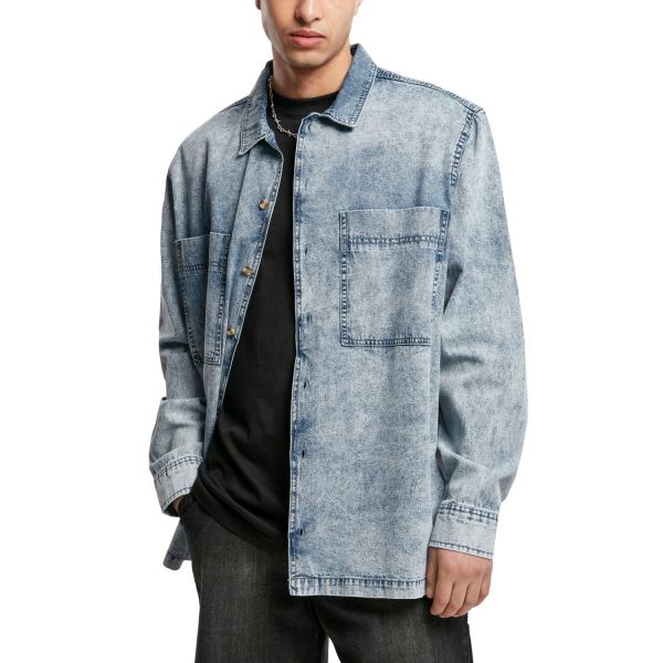 Urban Classics - Oversized Denim Shirt Chemise acid washed