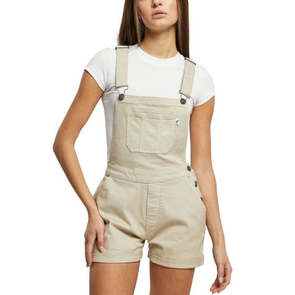 Urban Classics Ladies - Short Dungaree clearblue offwhite