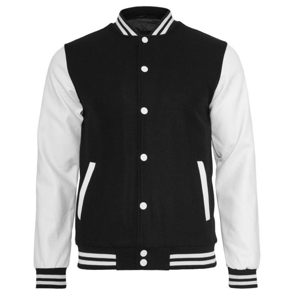 Urban Classics - Oldschool College Jacket black / white