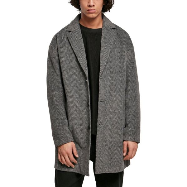 Urban Classics - Classic Herringbone Coat Manteau gris