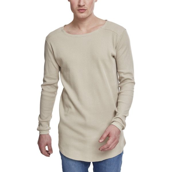 Urban Classics - SHAPED WAFFLE Longsleeve sand beige