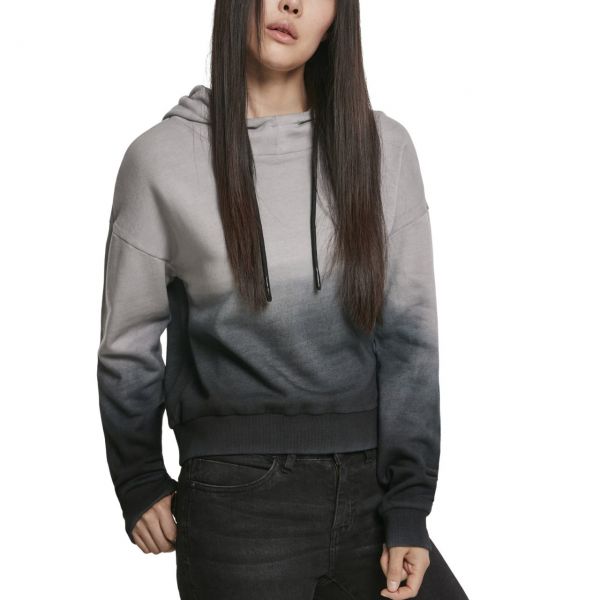 Urban Classics Ladies - DIP DYE Hoody noir / gris