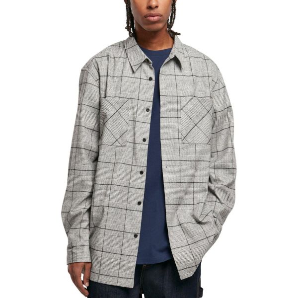 Urban Classics - Long Oversized Checked Greyish Shirt