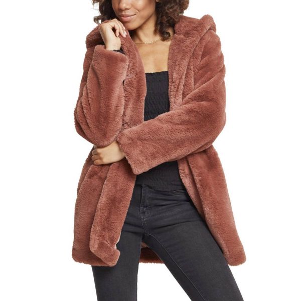 Urban Classics Ladies - Hooded Teddy Winter Mantel