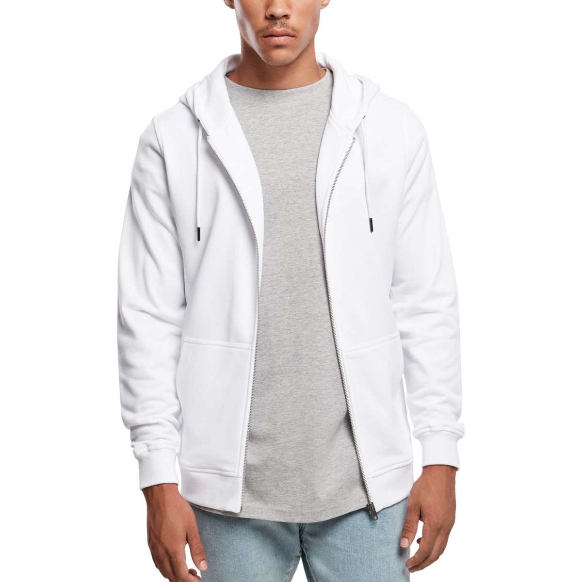 URBAN CLASSICS FLUFFY ZIP HOODY - Felpa con zip - lightasphalt URBAN CLASSICS FLUFFY ZIP HOODY - Felpa con zip - lightasphalt