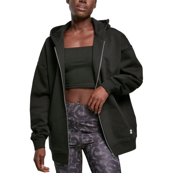 Urban Classics Ladies Oversized Long Zip Hoody sand