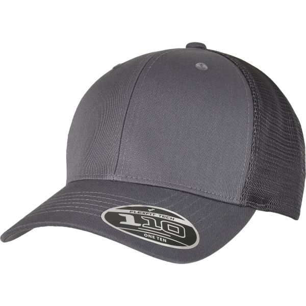 Flexfit 110 Melange Trucker Mesh Snapback Cap - charcoal