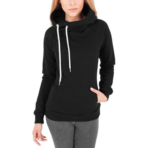 Urban Classics Ladies - RAGLAN HIGH NECK Hoody noir