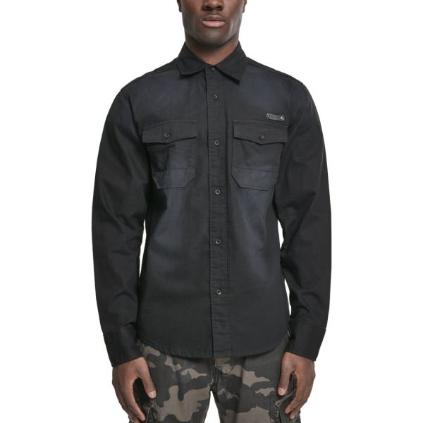 Brandit - HARDEE Bleached Vintage Denim Shirt black