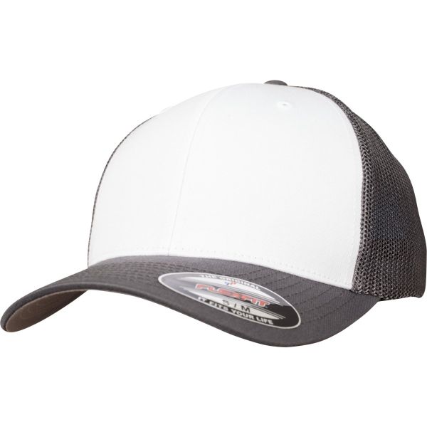 Flexfit Mesh Trucker Extensible Casquette - blanc / nor