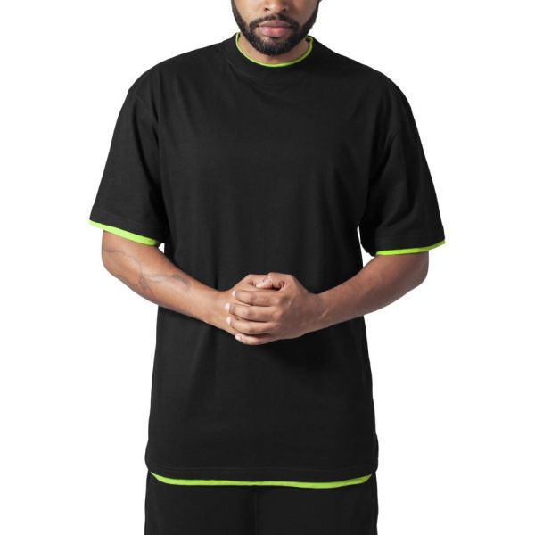 Urban Classics - CONTRAST Tall Tee blanc / noir - 3XL