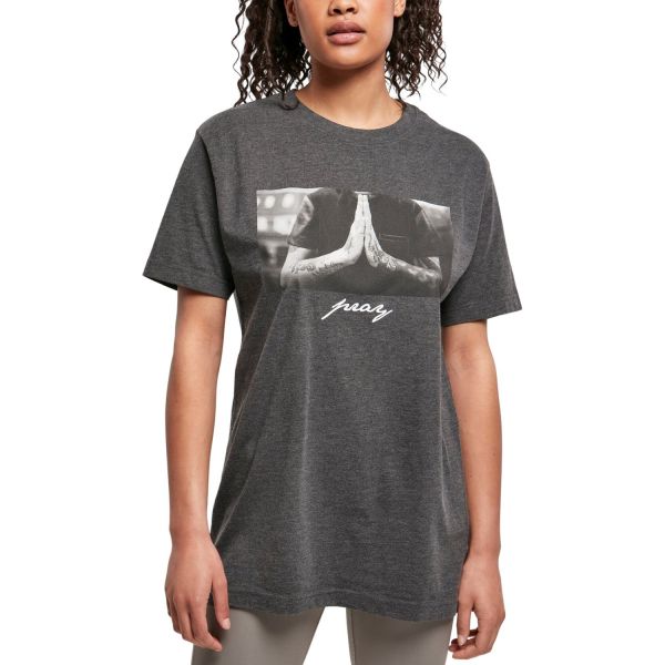 Mister Tee Ladies Shirt - PRAY HANDS charcoal