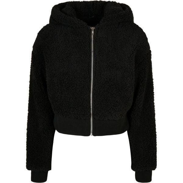 Urban Classics Ladies - Short Oversized Sherpa Jacket salvia