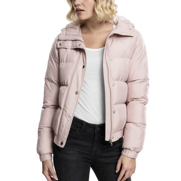 Urban Classics Ladies - Hooded Puffer Winterjacket lightrose