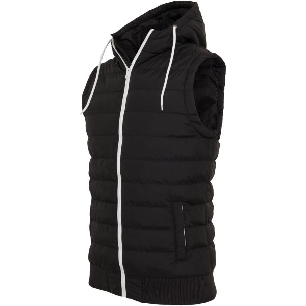 Urban Classics - HOODED SMALL BUBBLE Gilet noir / blanc L